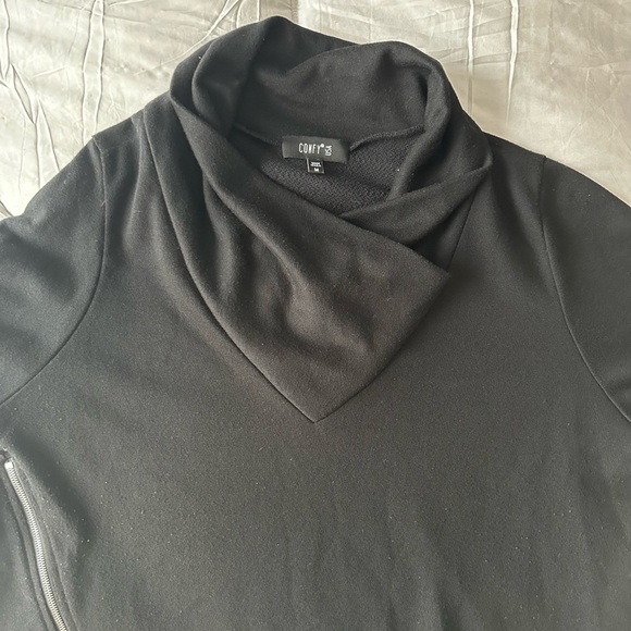 Comfy USA Megan zip-up black cardigan jacket sweater Medium - Picture 5 of 12